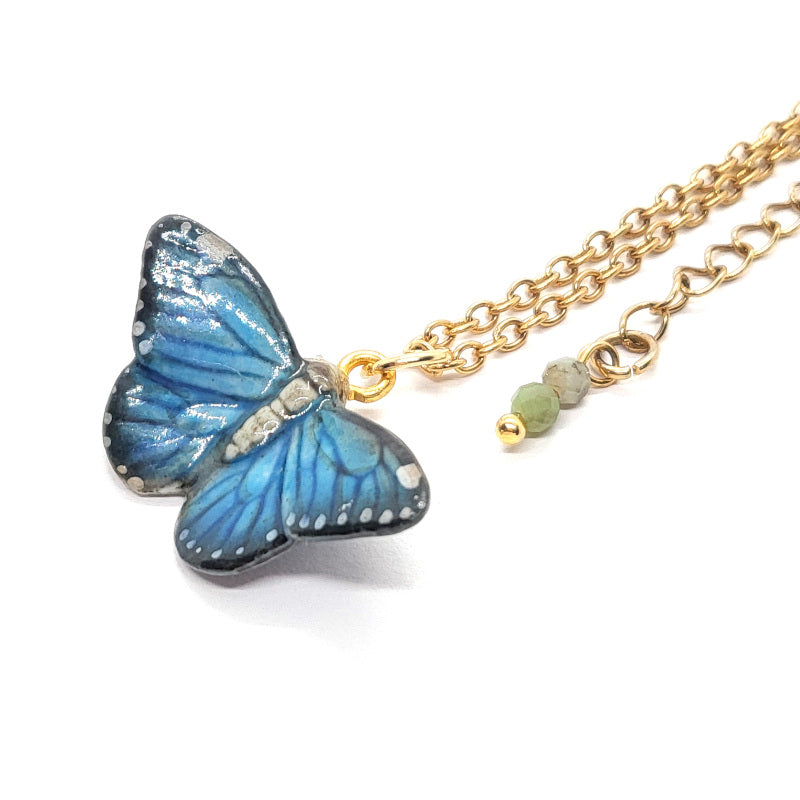 Blue Morpho Butterfly Necklace