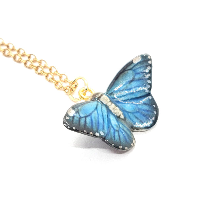 Blue Morpho Butterfly Necklace