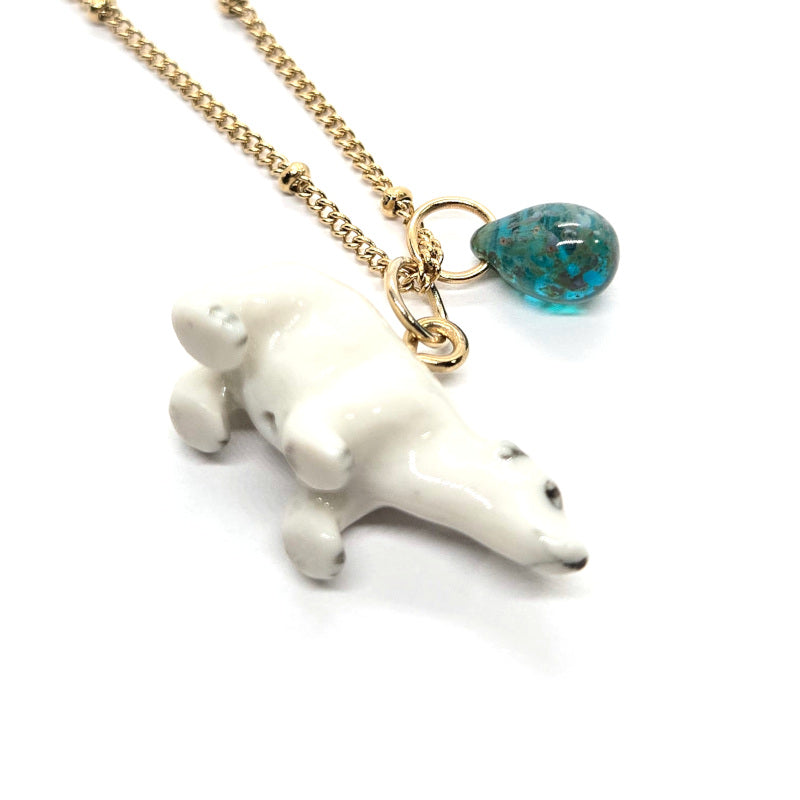 Ocean Whisperer Czech Glass Teardrop Charm