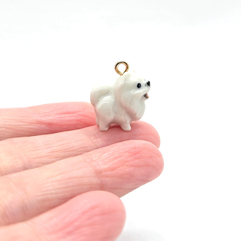 Tiny White Pomeranian Necklace