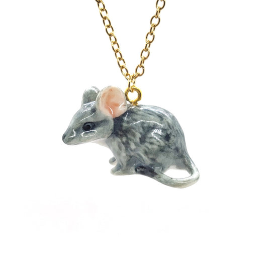 Grey Mouse Necklace