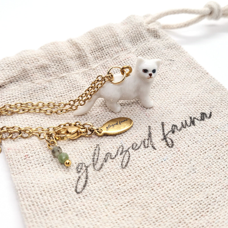 White Persian Cat Necklace