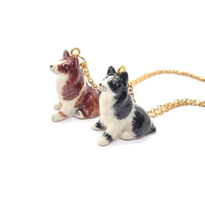 Border Collie Dog Necklace Set