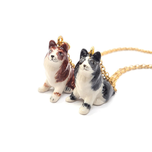 Border Collie Dog Necklace Set