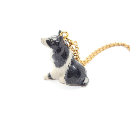 Border Collie Dog Necklace Set