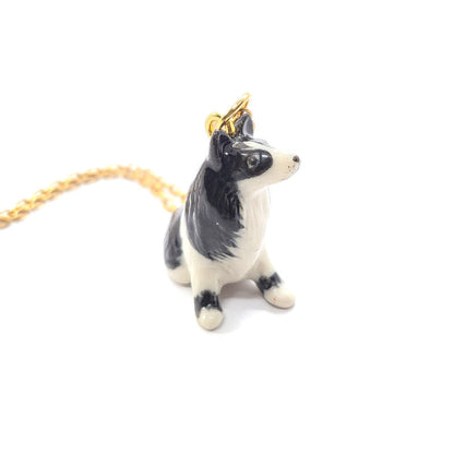 Border Collie Dog Necklace Set