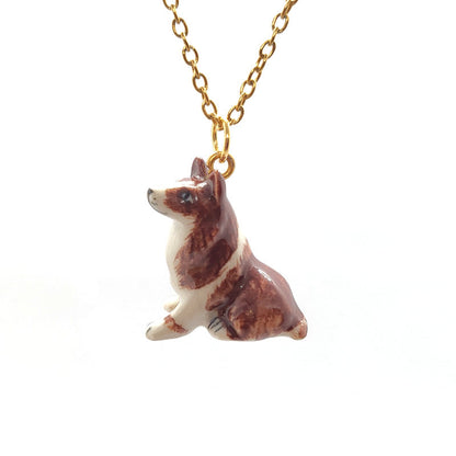 Border Collie Dog Necklace Set