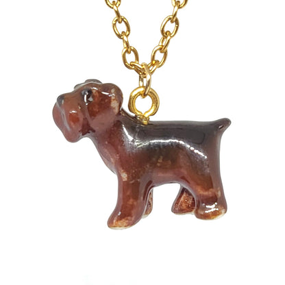 Brown Schnauzer Dog Necklace