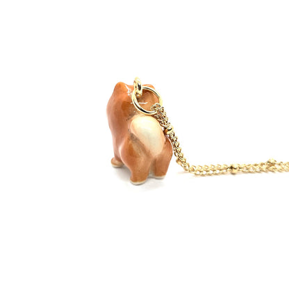 Tiny Brown Pomeranian Necklace