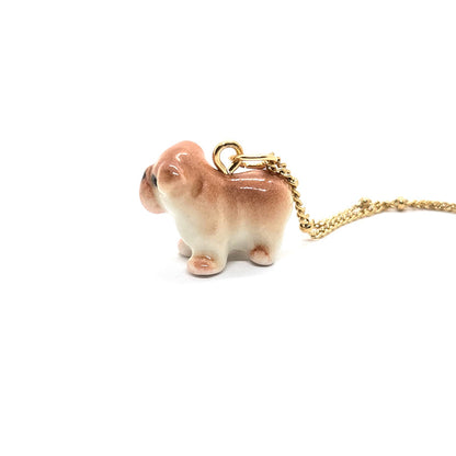 Brown Bulldog Necklace