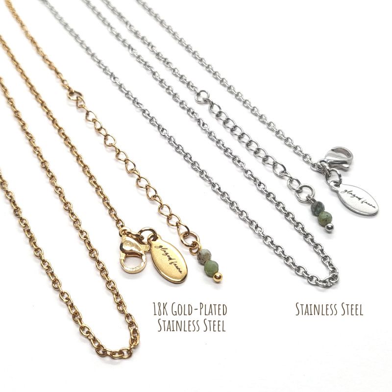 Glazed Fauna stainless steel and gold-plated stainless steel necklace chains