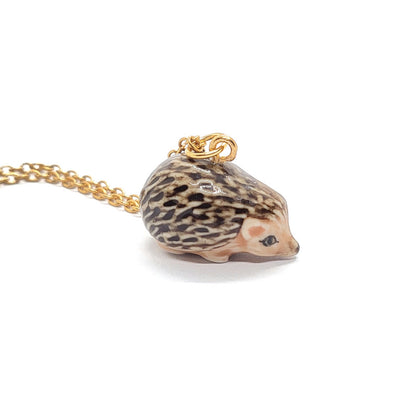 baby hedgehog ceramic pendant side view