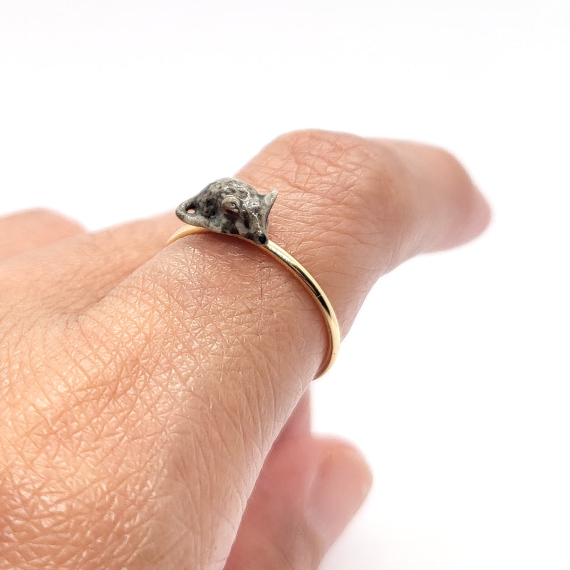 Tiny Grey Mouse Ring