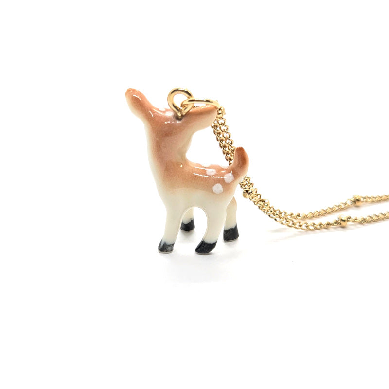 Tiny Spotted Deer Necklace