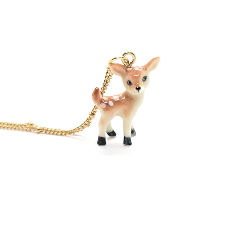 Tiny Spotted Deer Necklace