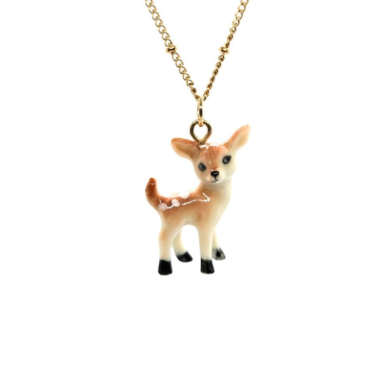 Tiny Spotted Deer Necklace