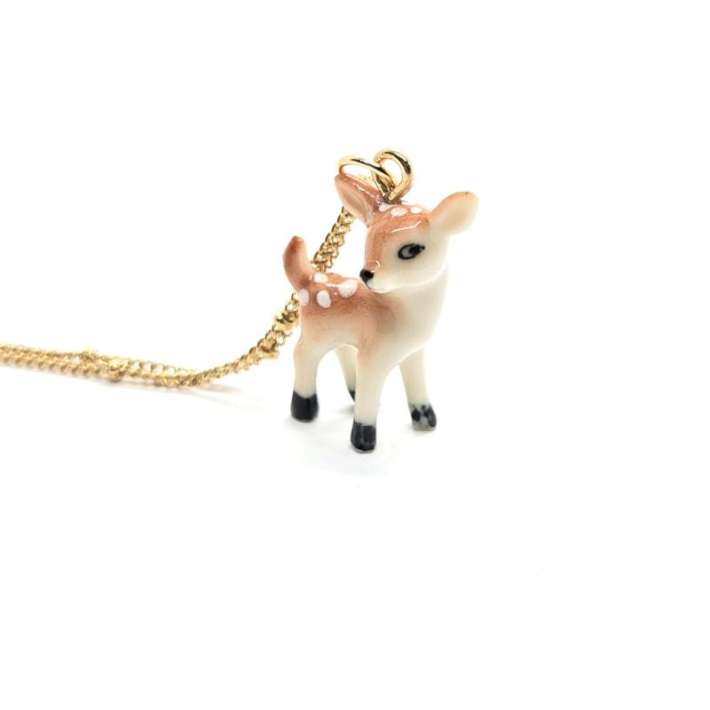 Tiny Spotted Deer Necklace