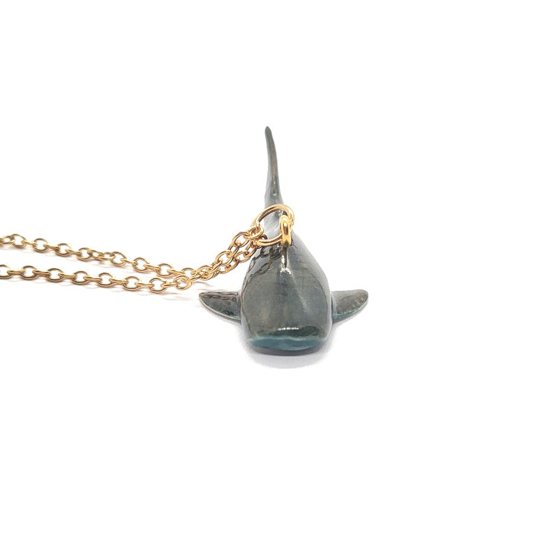 whale shark ceramic pendant front view