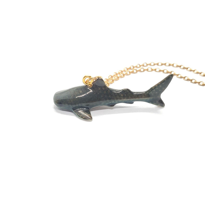 whale shark ceramic pendant side view