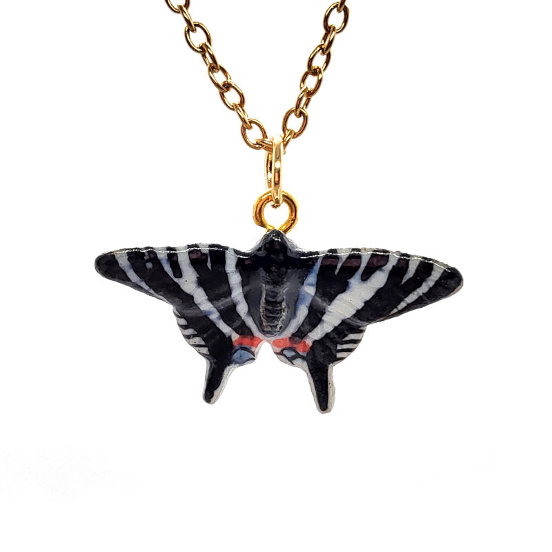 Zebra Swallowtail Butterfly Necklace