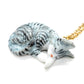 Sleeping Tabby Cat Necklace