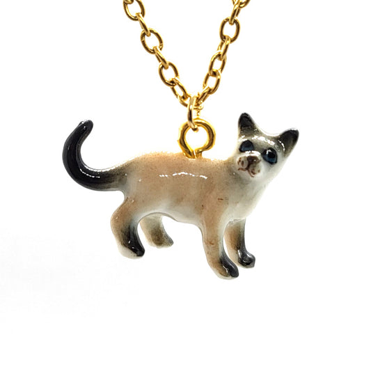 Tiny Siamese Cat Necklace