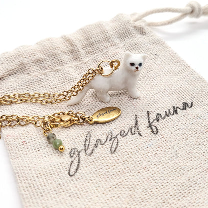 White Persian Cat Necklace