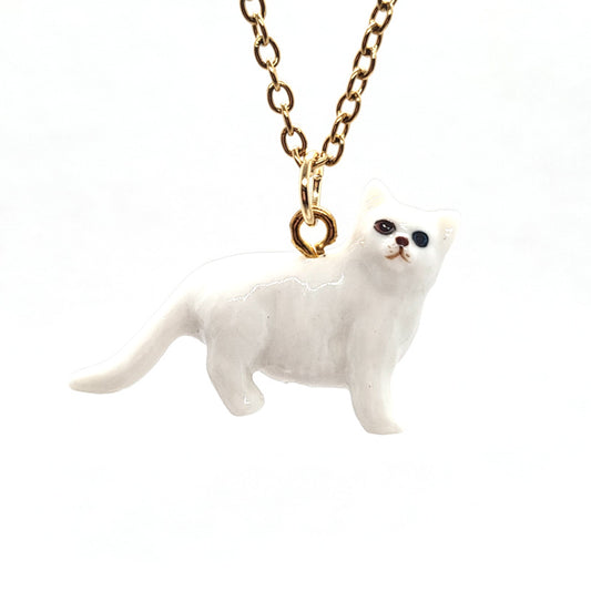 White Persian Cat Necklace