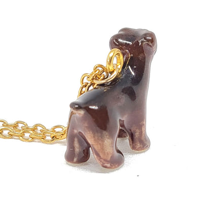 Brown Schnauzer Dog Necklace