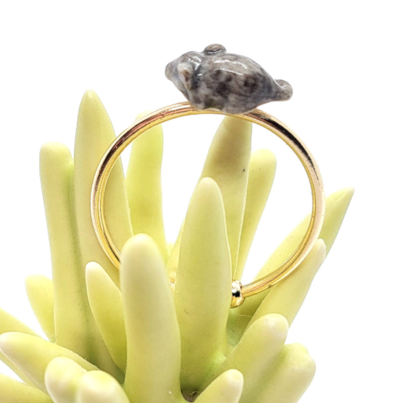 Tiny Grey Mouse Ring