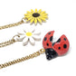 Springtime Set: Ladybug, Daisy Flower and Sunflower Necklace Set