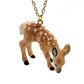 Remember a life-changing moment with this adorable spotted deer fawn necklace, or get it as a gift for a special someone who has been the most gentle and affectionate to you. Comes with a stainless steel or an 18K gold-plated cable chain. Fawn pendant is 20mm tall, 35mm long.