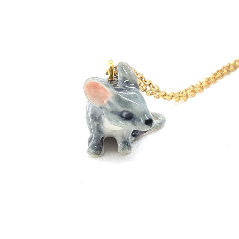 Grey Mouse Necklace